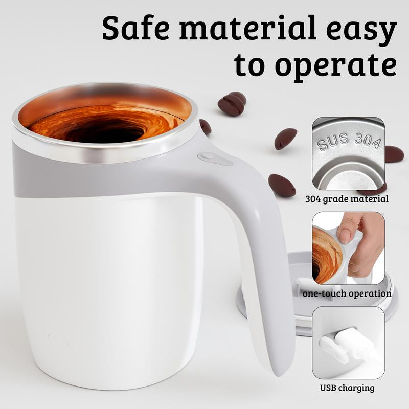 Nestlenook&Co Automatic Stirring Coffee Mug,Usb-C Rechargeable Self-Stirring Mug,One-Touch Operation Stirring Mug,Stirring Coffee ，Drinkware Cup Reusable Portable Electric Usb Rechargeable Self Coffee Powder Coffee Milk Tea Coffee Cup Gift