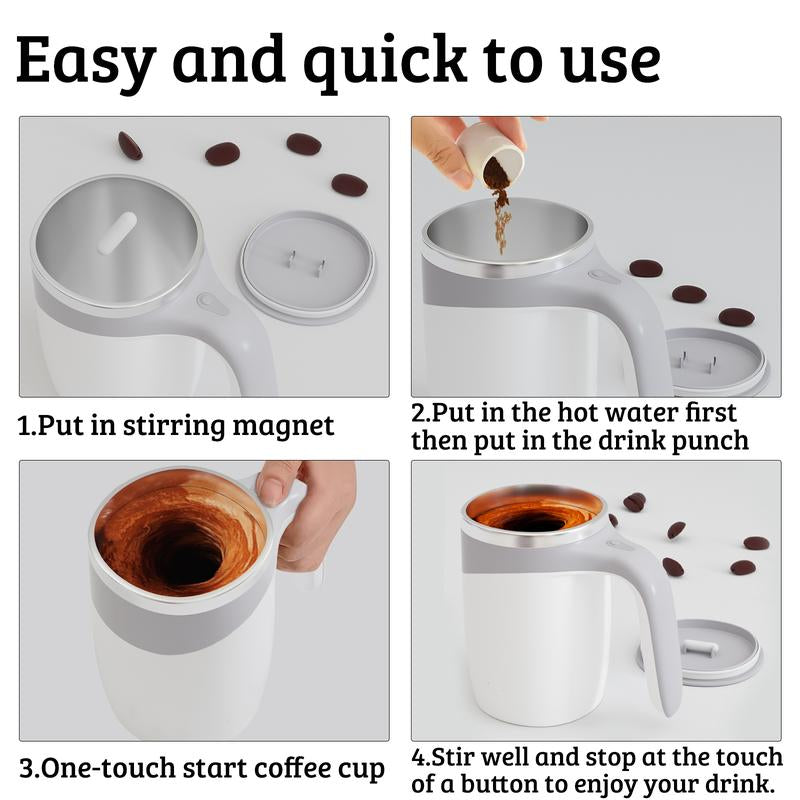 Nestlenook&Co Automatic Stirring Coffee Mug,Usb-C Rechargeable Self-Stirring Mug,One-Touch Operation Stirring Mug,Stirring Coffee ，Drinkware Cup Reusable Portable Electric Usb Rechargeable Self Coffee Powder Coffee Milk Tea Coffee Cup Gift