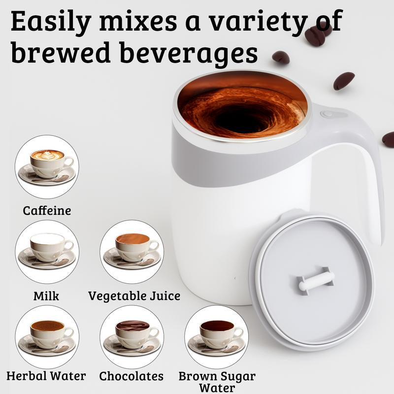 Nestlenook&Co Automatic Stirring Coffee Mug,Usb-C Rechargeable Self-Stirring Mug,One-Touch Operation Stirring Mug,Stirring Coffee ，Drinkware Cup Reusable Portable Electric Usb Rechargeable Self Coffee Powder Coffee Milk Tea Coffee Cup Gift